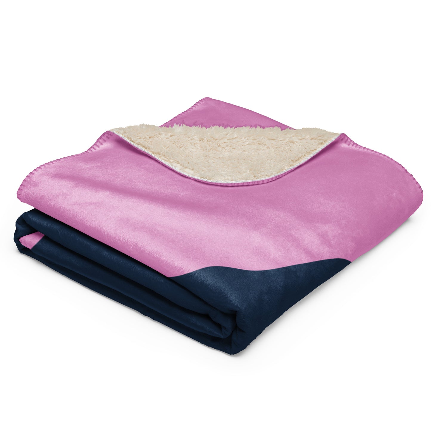 Martha's Vineyard Sherpa blanket - Navy on Pink