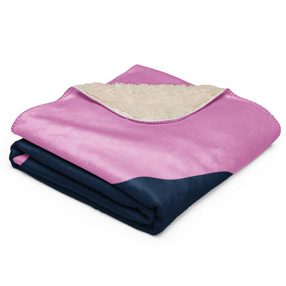 Martha's Vineyard Sherpa blanket - Navy on Pink