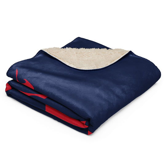 Nantucket Sherpa blanket - Red on Navy