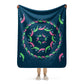 Sperm Whale Sherpa blanket - Pink and Green on Navy