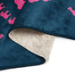 Elephant Sherpa blanket - Pink on Navy