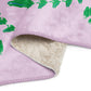 Frog Sherpa blanket - Green on Pink