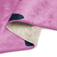 Martha's Vineyard Sherpa blanket - Navy on Pink