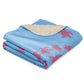 Turtle Sherpa blanket - Pink on Blue