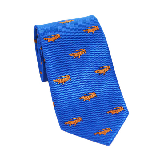 Alligator Necktie - Blue, Woven Silk - SummerTies