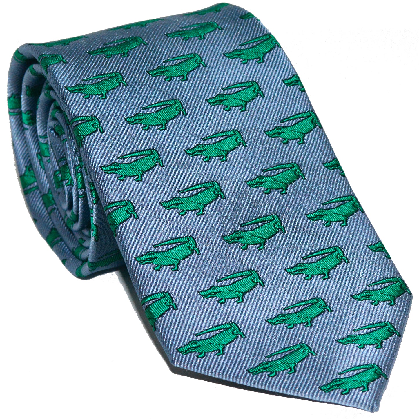 Alligator Necktie - Gray, Woven Silk - SummerTies
