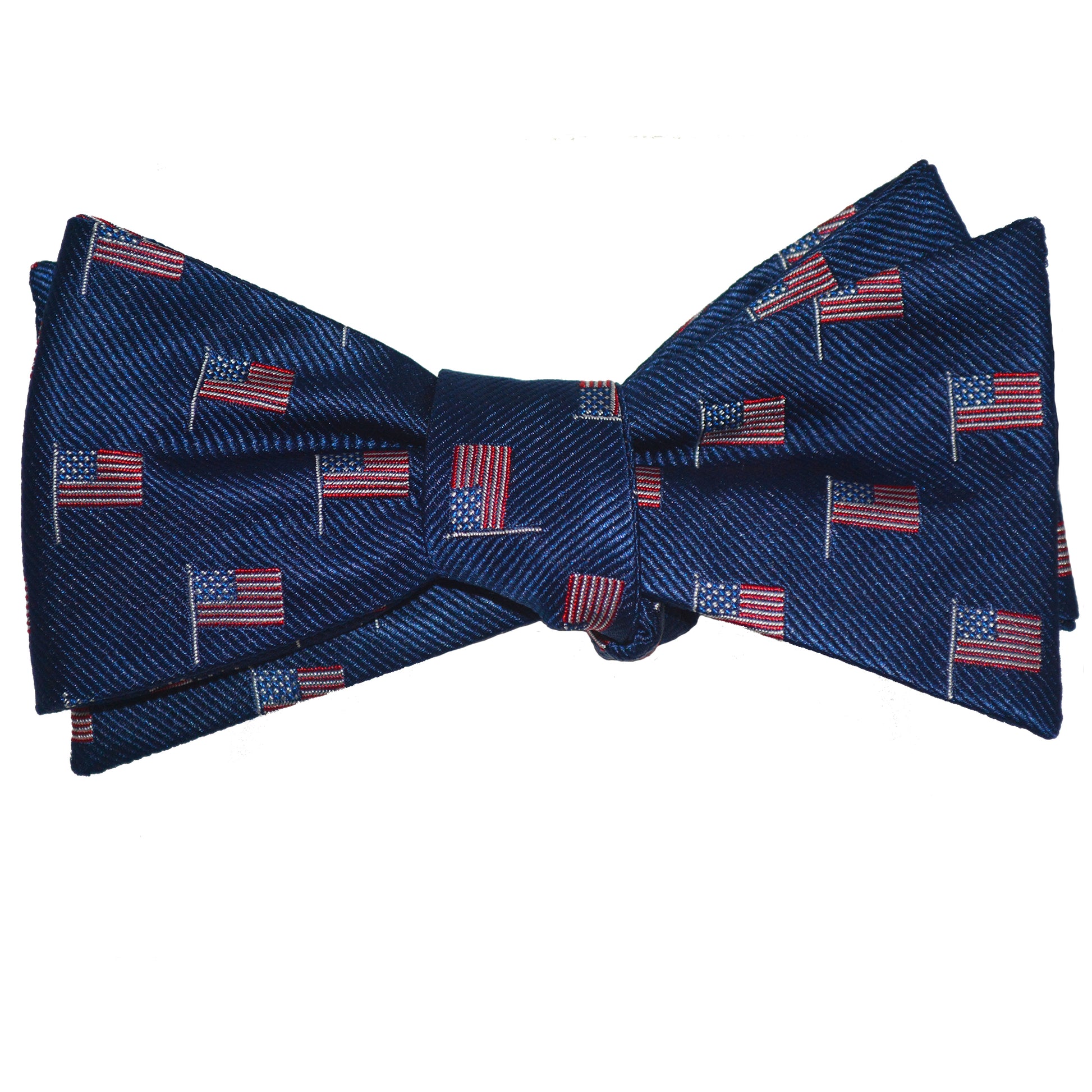 American Flag Bow Tie - Navy, Woven Silk - SummerTies
