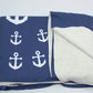 Anchor Pinwheel Fleece Blanket - White on Navy - SummerTies