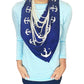 Anchor Pinwheel Square Scarf - White on Navy - SummerTies