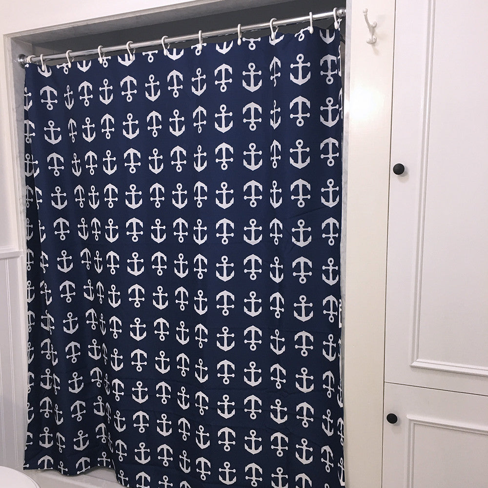Anchor Toss Shower Curtain - Navy - SummerTies