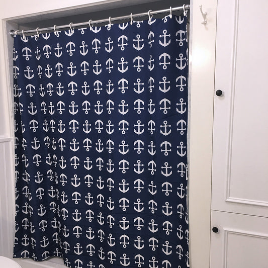 Anchor Toss Shower Curtain - Navy - SummerTies