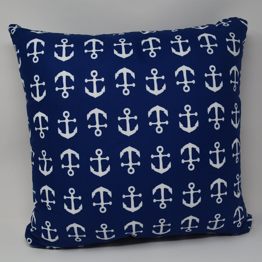 Anchor Toss Pillow 16" x 16" - Faux Suede - SummerTies