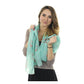 Anchor Spread Long Scarf - Coral on Light Green - SummerTies