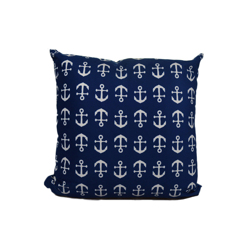 Anchor Toss Pillow 16" x 16" - Faux Suede - SummerTies