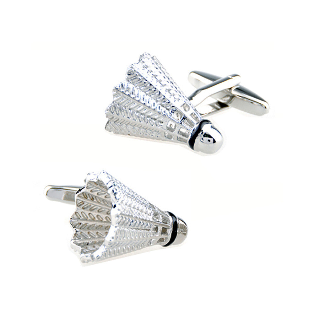 Badminton Cufflinks - 3D, Silver - SummerTies