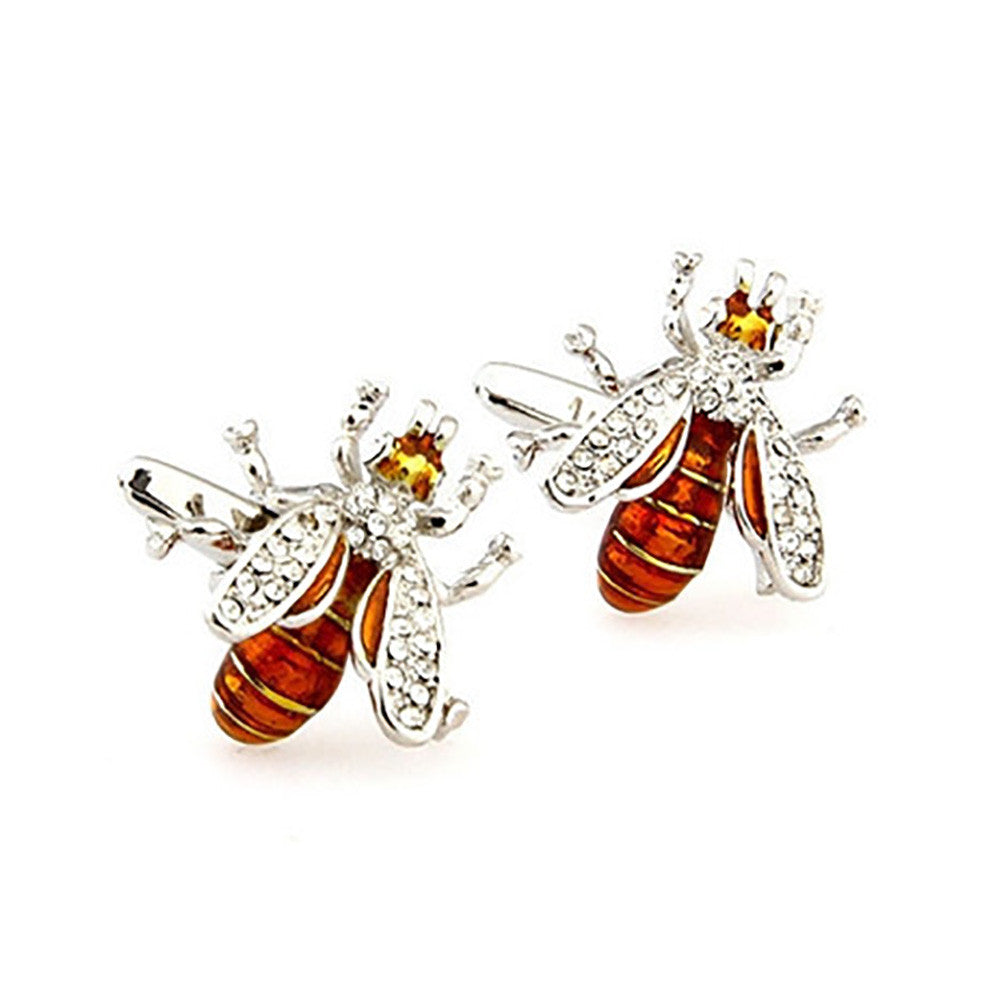 Bee Cufflinks - 3D, Gold-Brown - SummerTies