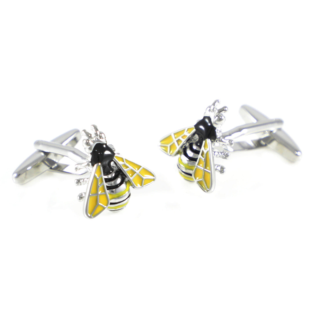 Bee Cufflinks - 3D, Yellow, Black - SummerTies