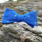 Palm Tree Bow Tie - Blue, Woven Silk - SummerTies