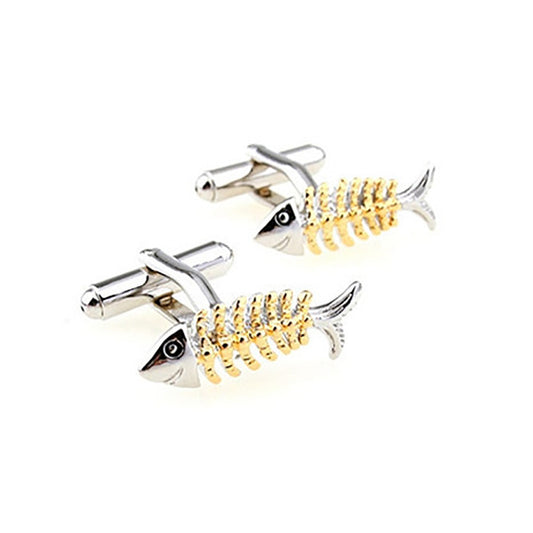 Bonefish Cufflinks - 3D, Silver & Gold - SummerTies