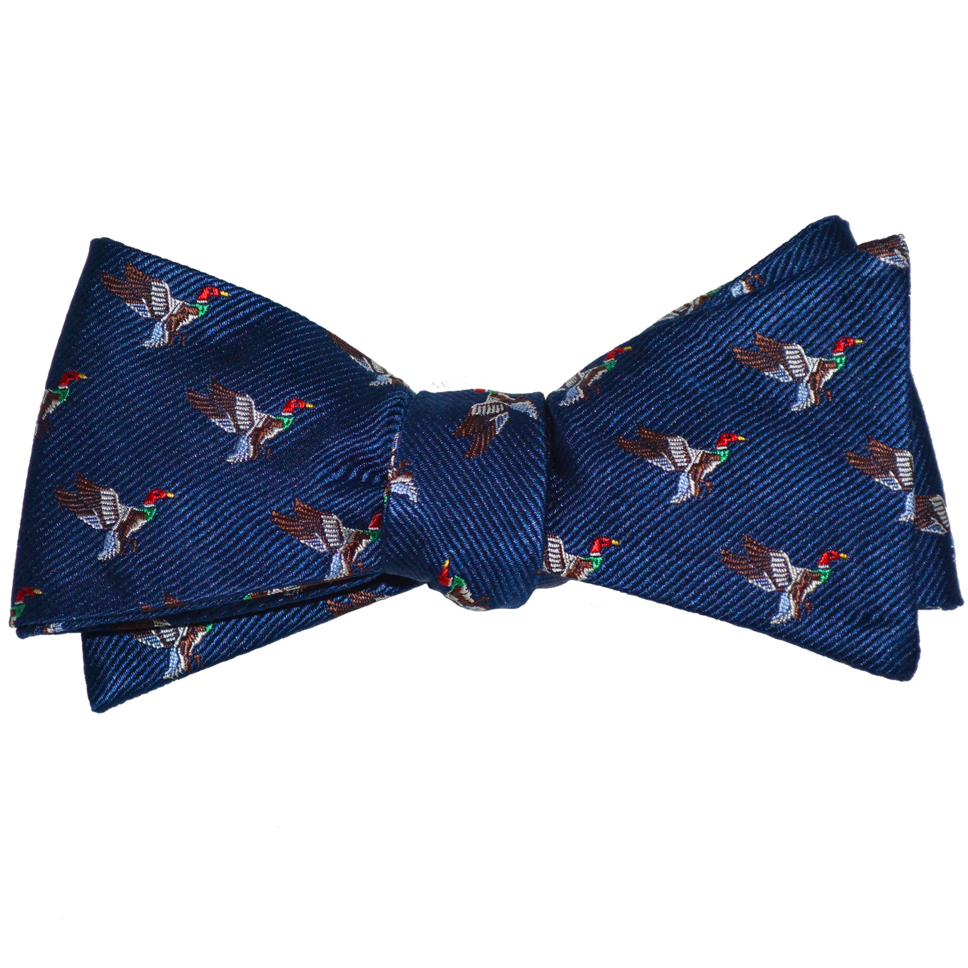 Duck Bow Tie - Navy, Woven Silk - SummerTies