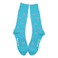 Flamingo Socks - Men's Mid Calf - Pink on Aqua Blue - SummerTies
