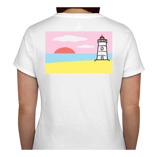 Lighthouse T-Shirt - Ladies V-Neck Short Sleeve - SummerTies