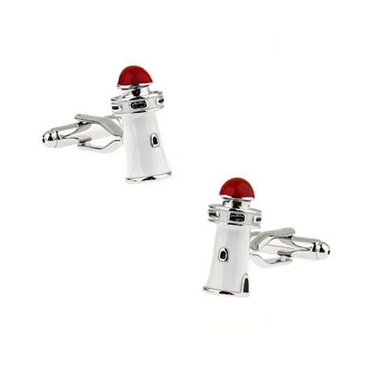 Lighthouse Cufflinks - 3D, Red - SummerTies