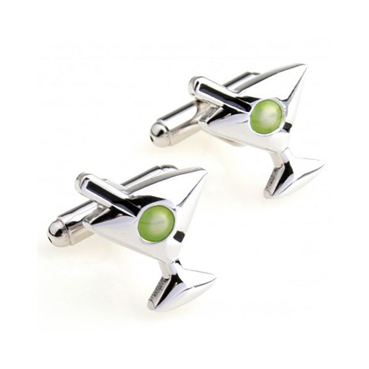 Martini Cufflinks - 3D, Silver - SummerTies