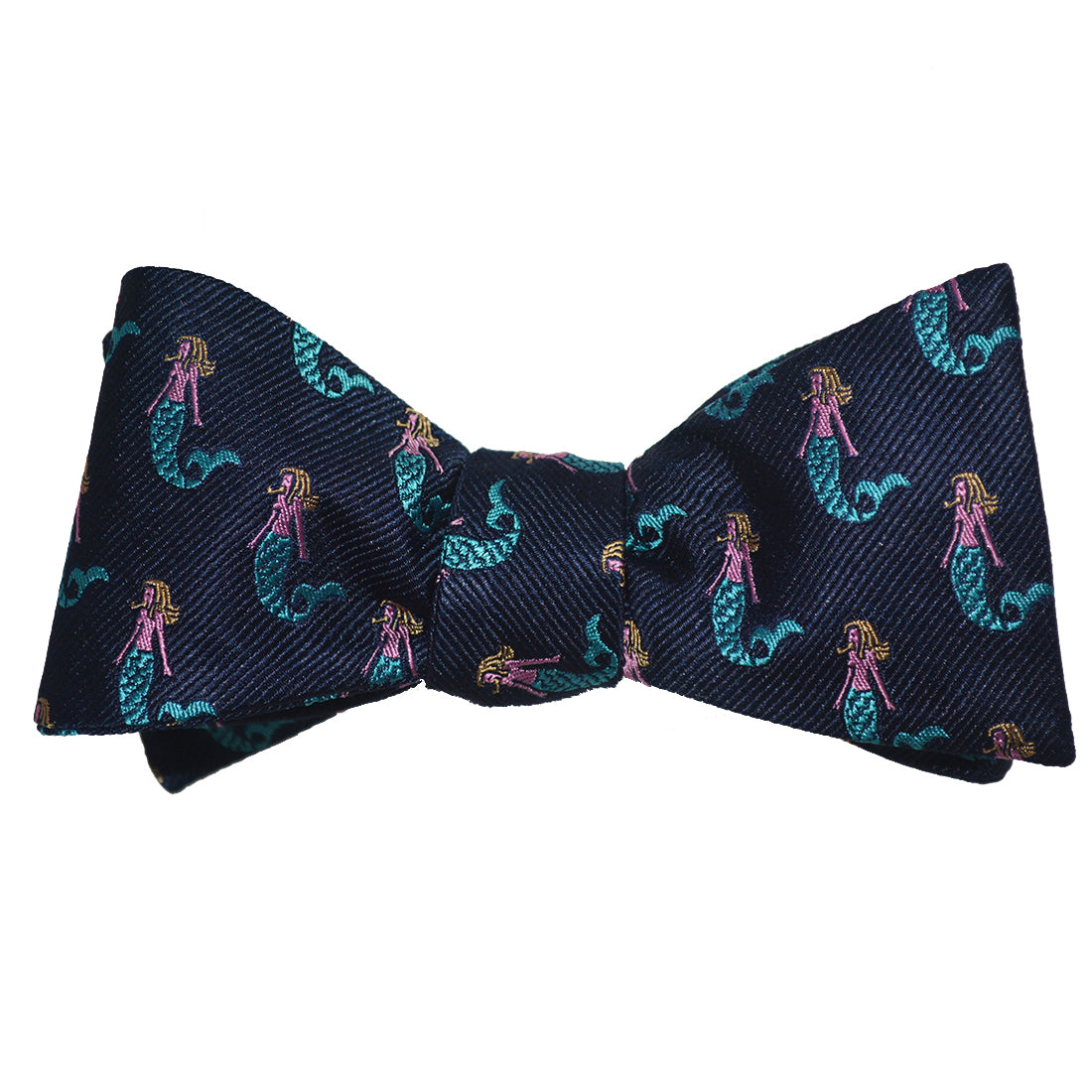 Mermaid Bow Tie - Navy, Woven Silk - SummerTies