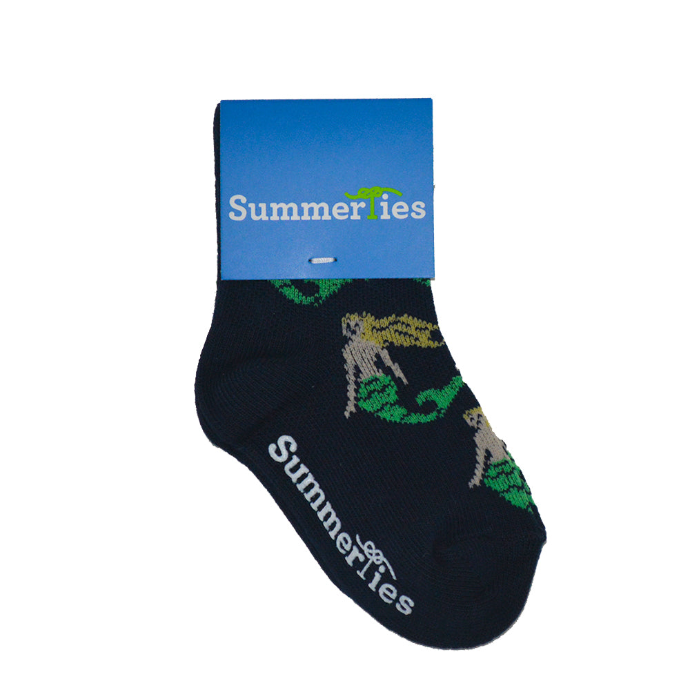 Mermaid Socks - Toddler Crew Sock - Navy - 5 Pairs - SummerTies