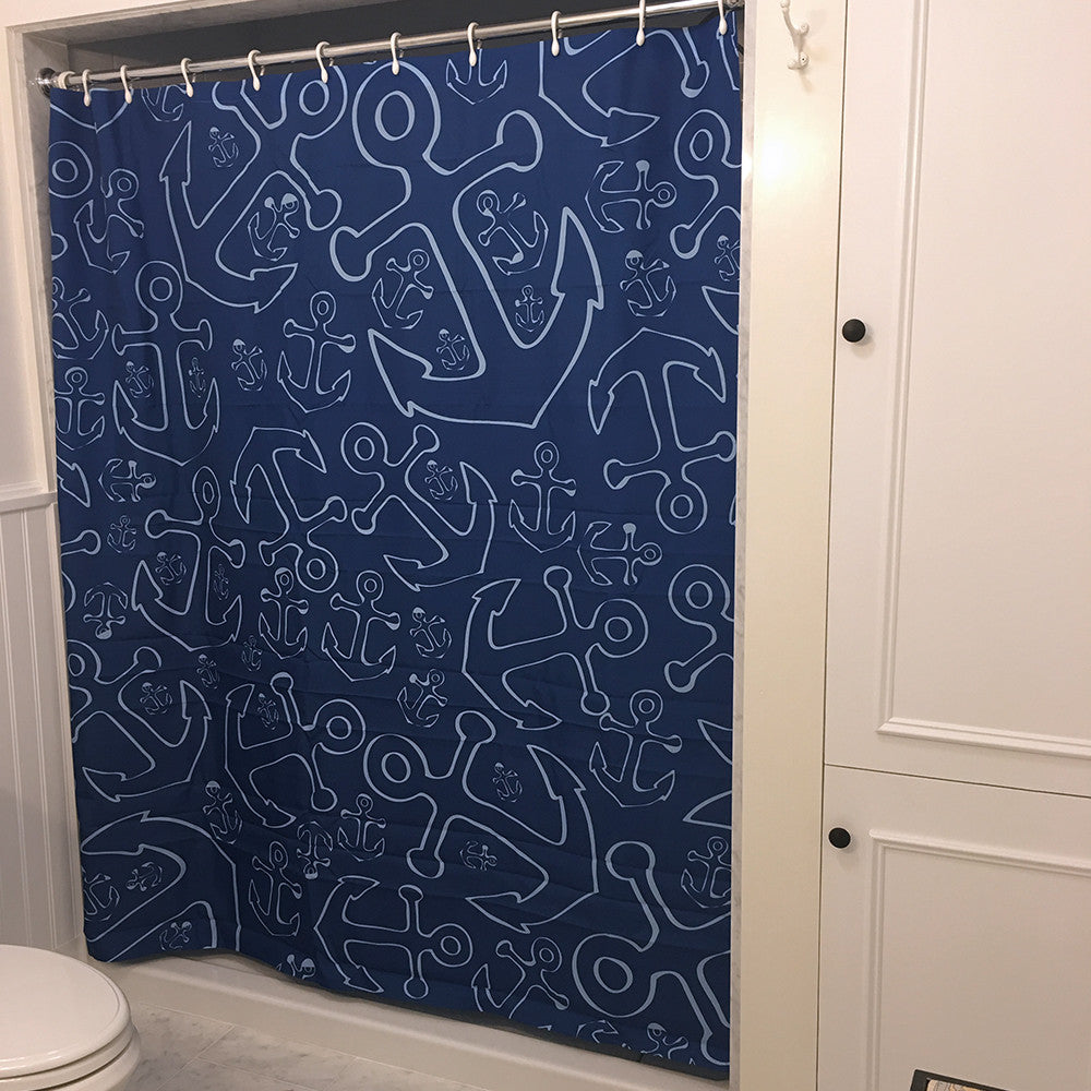 Anchor Dream Shower Curtain - Navy - SummerTies