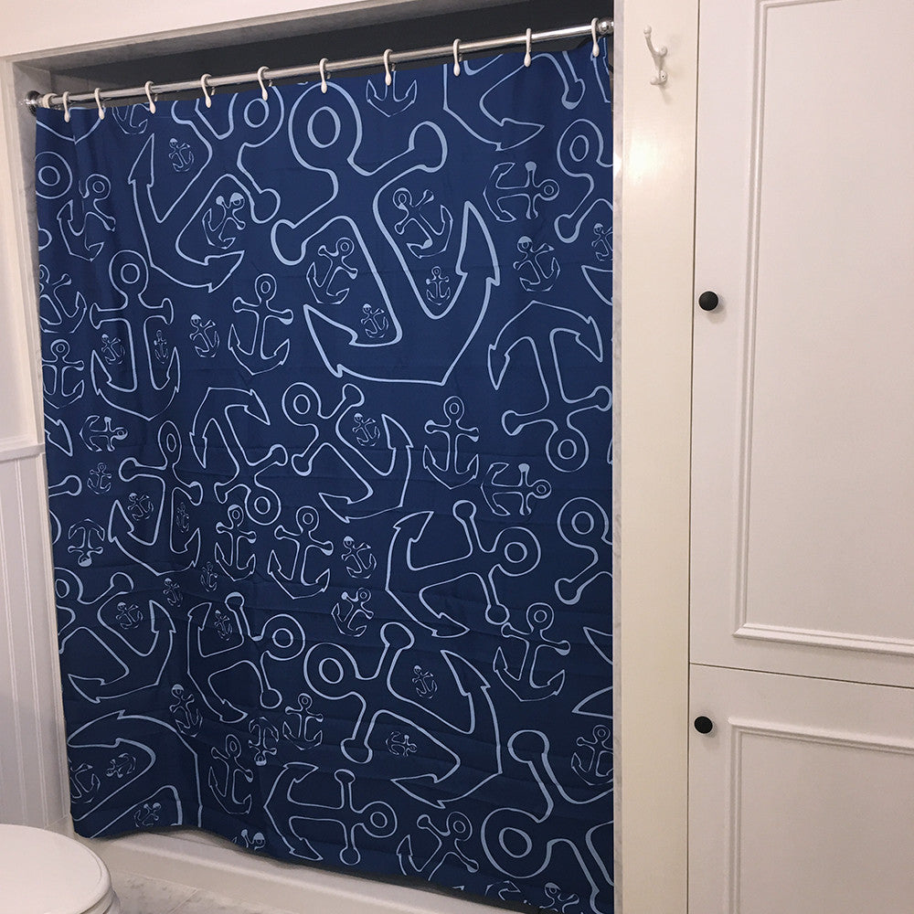 Anchor Dream Shower Curtain - Navy - SummerTies