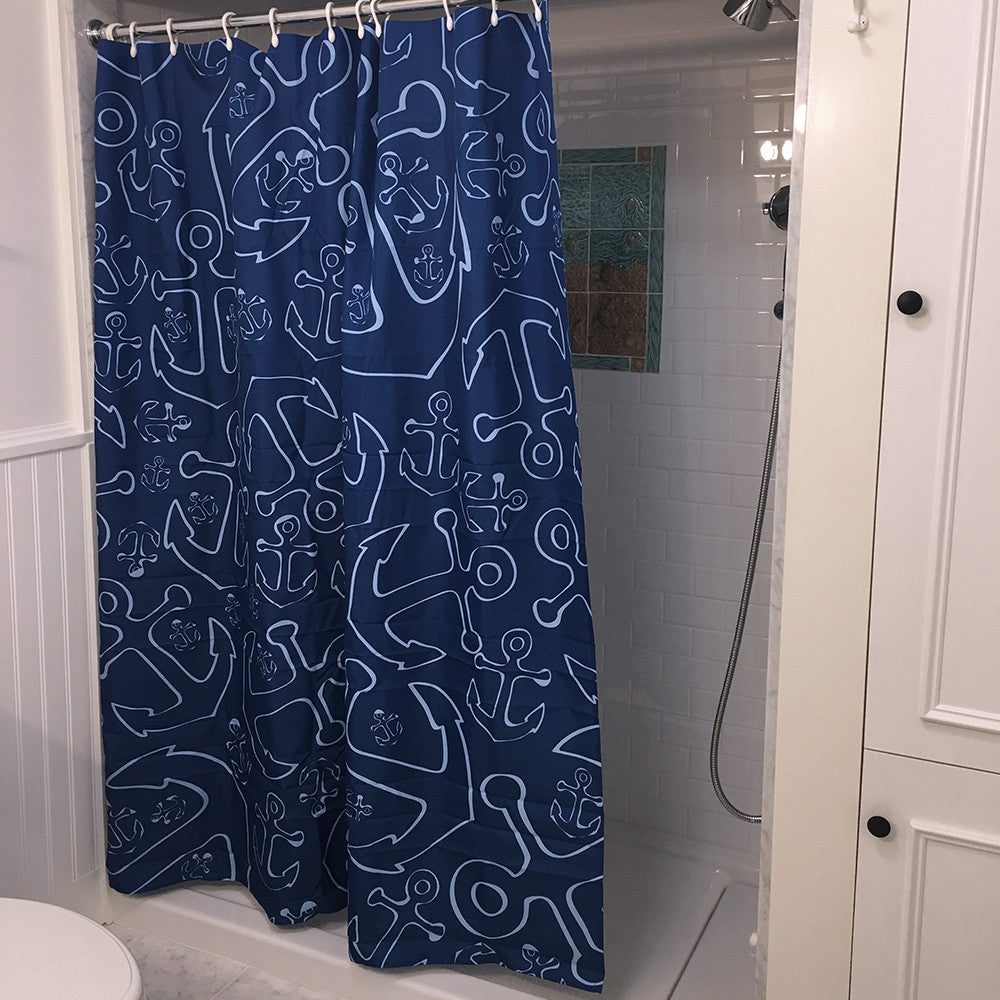Anchor Dream Shower Curtain - Navy - SummerTies