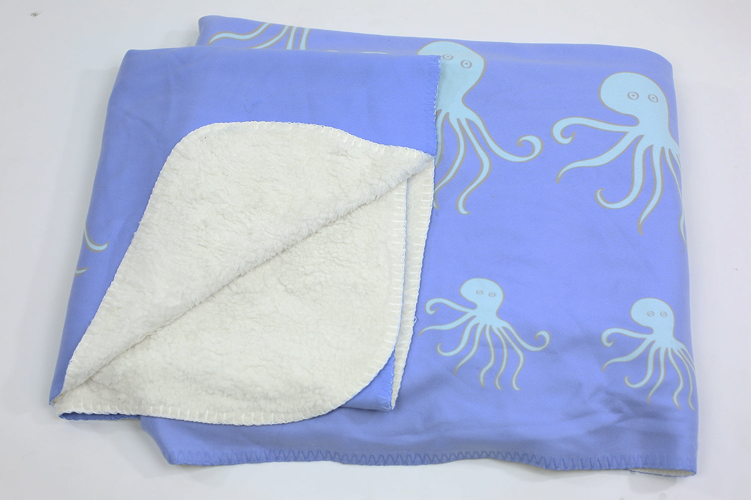 Octopus Fleece Blanket - Lt. Blue on Blue - SummerTies