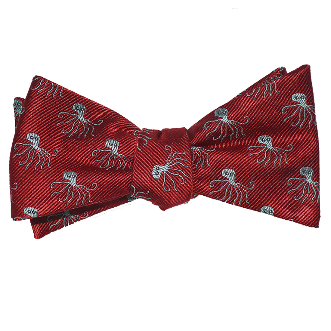Octopus Bow Tie - Red, Woven Silk - SummerTies