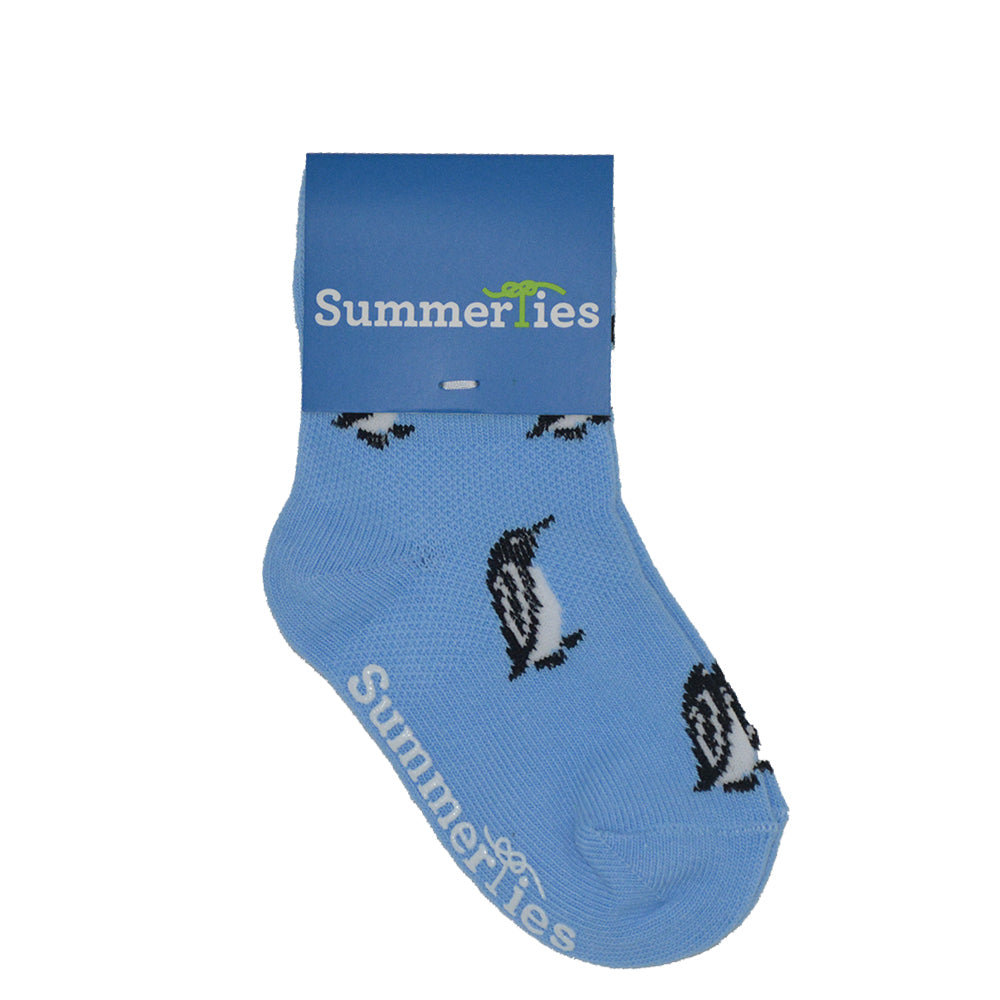 Penguin Socks - Toddler Crew Sock - Blue - 5 Pairs - SummerTies