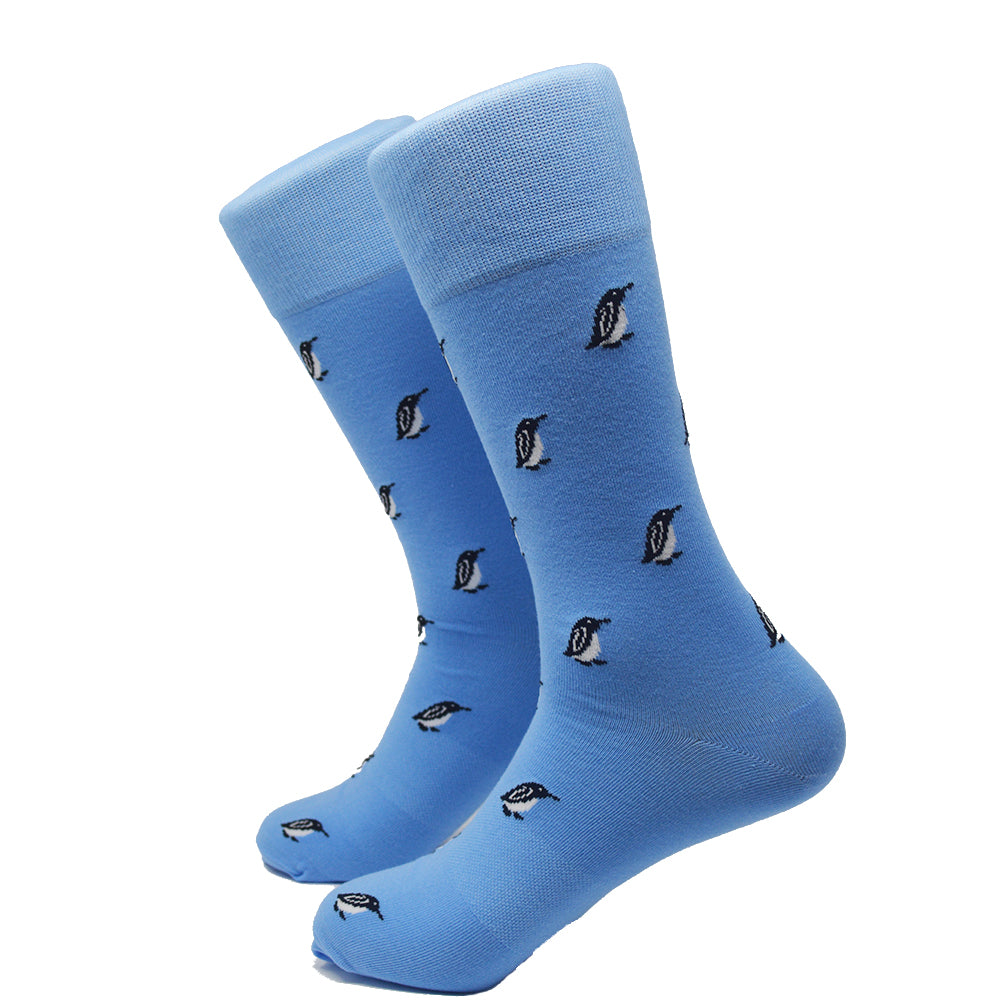 Penguin Socks - Blue - Men's Mid Calf - SummerTies