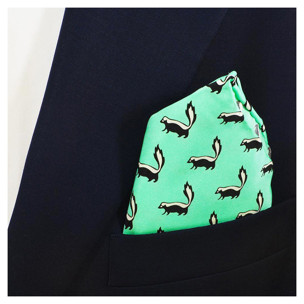 Skunk Pocket Square - Green - SummerTies