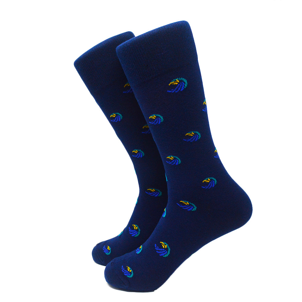 Salve Regina University Socks - Seahawk Logo - Men's Mid Calf - SummerTies