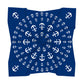 Anchor Pinwheel Square Scarf - White on Navy