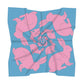 Rabbit Square Scarf - Pink on Blue