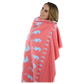 Seahorse Fleece Blanket - Blue on Coral - SummerTies