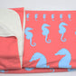 Seahorse Fleece Blanket - Blue on Coral - SummerTies