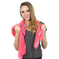 Seahorse Long Scarf - Light Blue on Coral - SummerTies