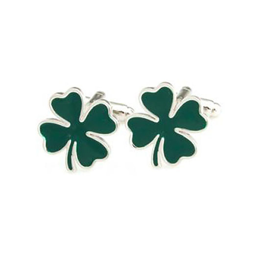 Shamrock Cufflinks - 3D, Green - SummerTies