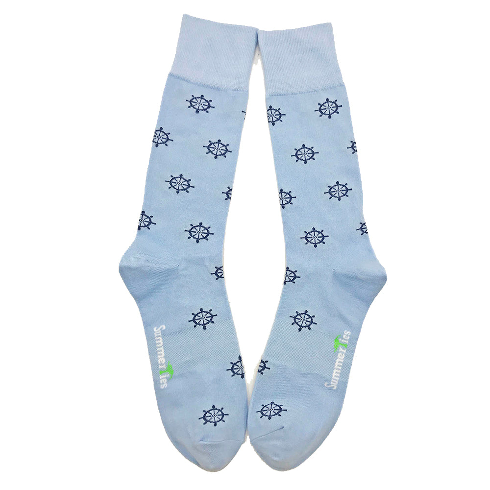Ship Wheel Socks - Men's Mid Calf - SummerTies