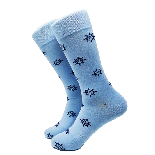 Ship Wheel Socks - Men's Mid Calf - SummerTies