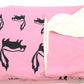 Skunk Fleece Blanket - Black on Pink - SummerTies