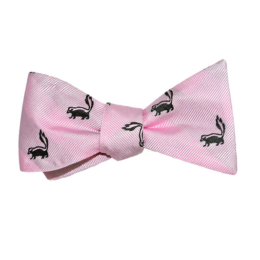 Skunk Bow Tie - Light Pink, Woven Silk - SummerTies
