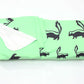 Skunk Fleece Blanket - Black on Green - SummerTies